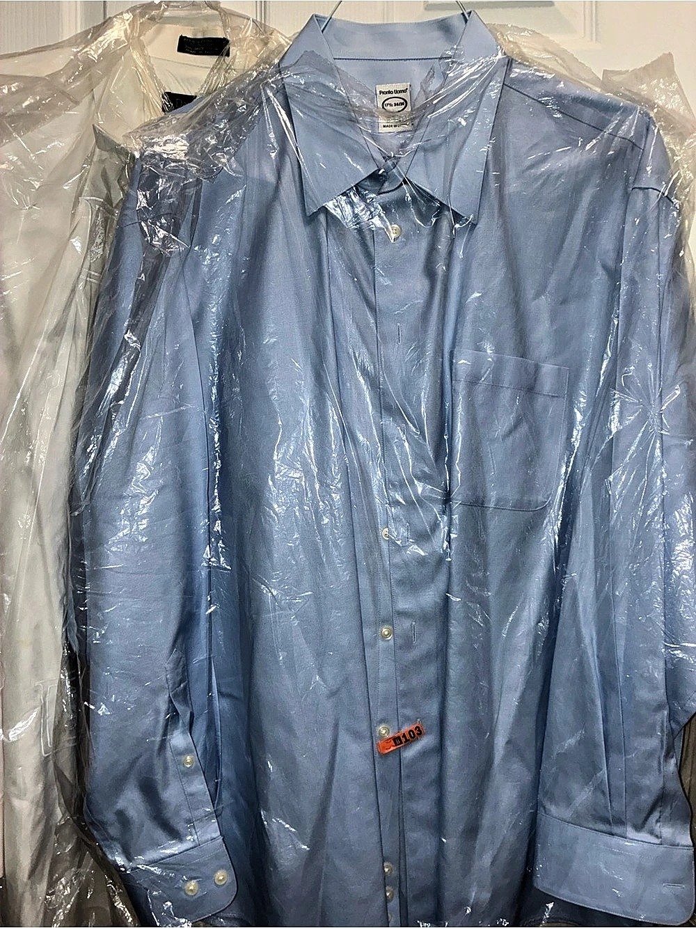 Daniel Gray Cotton Dress Shirt Blue &  another white dress shirt both  Size